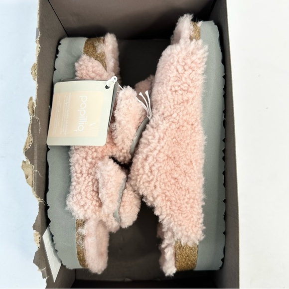 NWT Birkenstock Papillio Arizona Big Buckle Shearling fuzzy sandal pink 36/5 - Picture 4 of 16